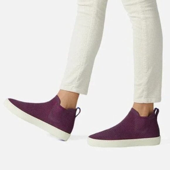 Rothy's The Chelsea Berry Lattice Knit High Top Sneaker‎ Ankle Boots Size 9.5 - Picture 1 of 10